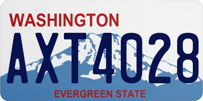 WA license plate AXT4028