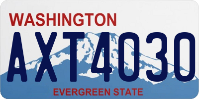 WA license plate AXT4030