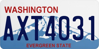 WA license plate AXT4031
