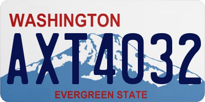 WA license plate AXT4032