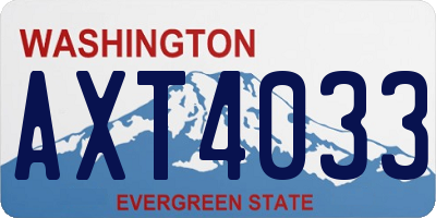 WA license plate AXT4033