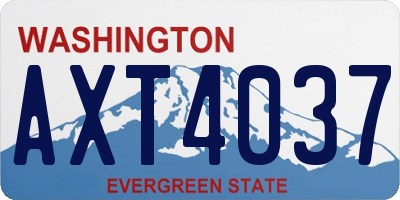 WA license plate AXT4037