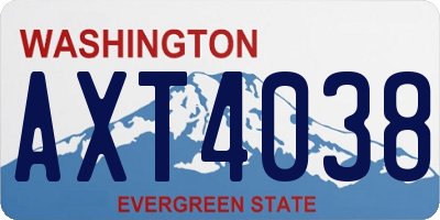 WA license plate AXT4038