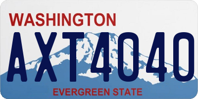 WA license plate AXT4040