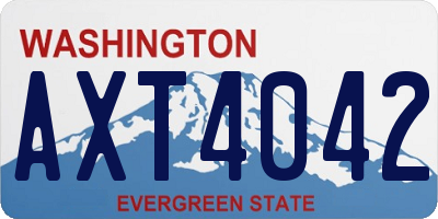 WA license plate AXT4042