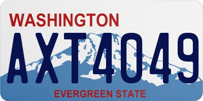 WA license plate AXT4049
