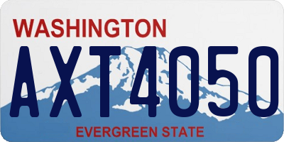 WA license plate AXT4050