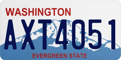 WA license plate AXT4051