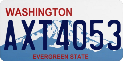 WA license plate AXT4053