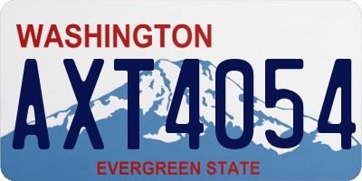 WA license plate AXT4054