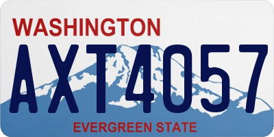 WA license plate AXT4057