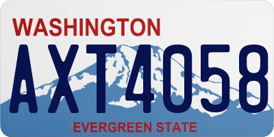 WA license plate AXT4058