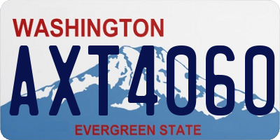 WA license plate AXT4060