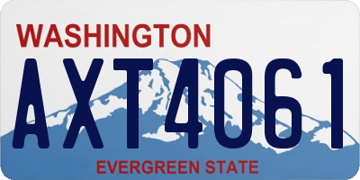 WA license plate AXT4061