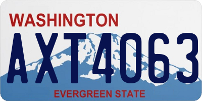 WA license plate AXT4063