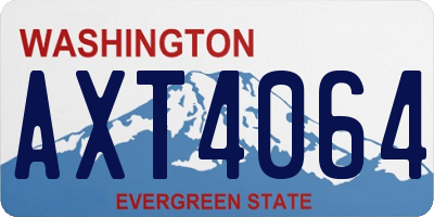 WA license plate AXT4064