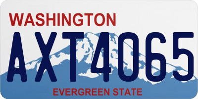 WA license plate AXT4065