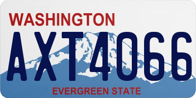 WA license plate AXT4066