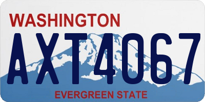 WA license plate AXT4067