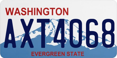 WA license plate AXT4068