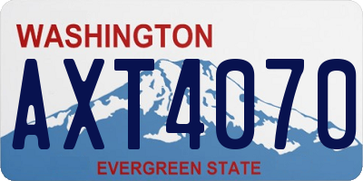 WA license plate AXT4070