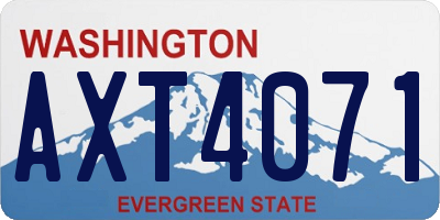 WA license plate AXT4071