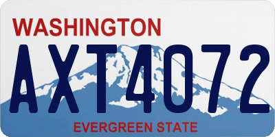 WA license plate AXT4072