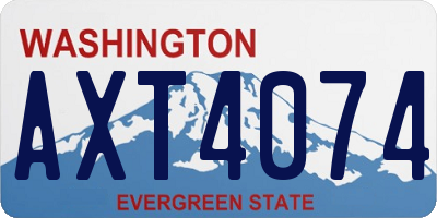 WA license plate AXT4074