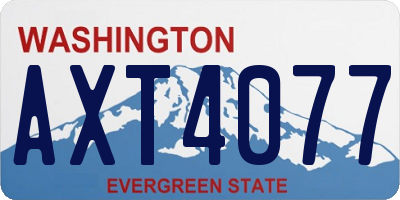 WA license plate AXT4077