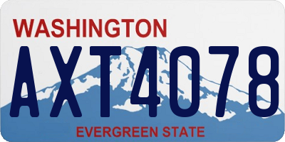 WA license plate AXT4078