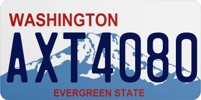 WA license plate AXT4080