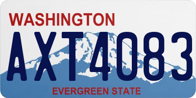 WA license plate AXT4083
