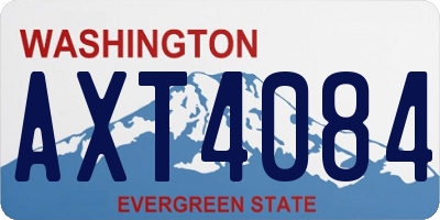 WA license plate AXT4084