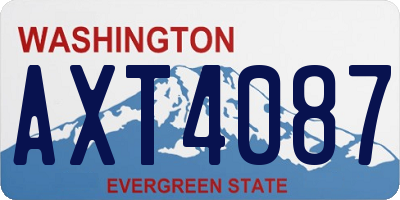 WA license plate AXT4087