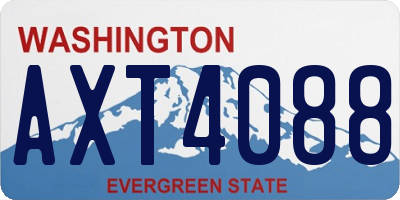 WA license plate AXT4088
