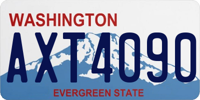 WA license plate AXT4090