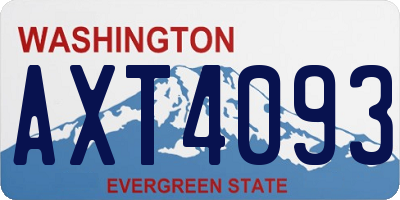 WA license plate AXT4093