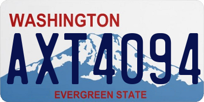 WA license plate AXT4094