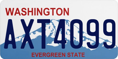 WA license plate AXT4099