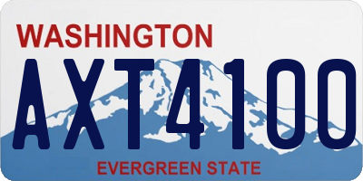 WA license plate AXT4100