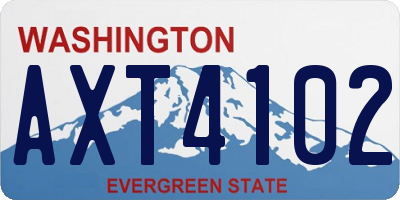 WA license plate AXT4102
