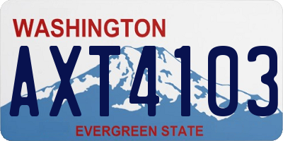 WA license plate AXT4103