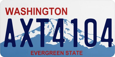WA license plate AXT4104