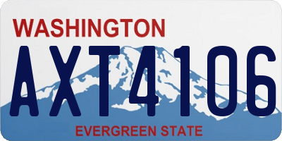 WA license plate AXT4106