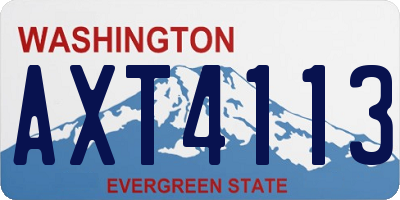 WA license plate AXT4113