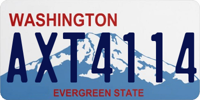 WA license plate AXT4114
