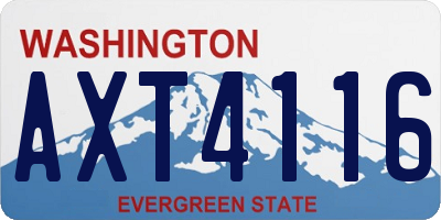 WA license plate AXT4116
