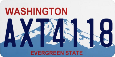 WA license plate AXT4118