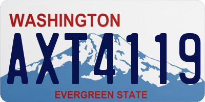 WA license plate AXT4119