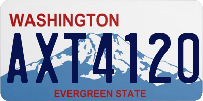 WA license plate AXT4120
